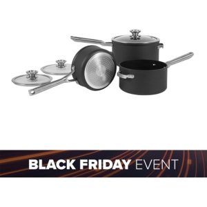 Ninja ZEROSTICK Stackable 3-Piece Saucepan Set - C53000UK