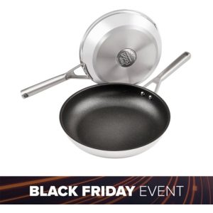 Ninja ZEROSTICK Stainless Steel 2-Piece Frying Pan Set (24cm/28cm) - C62200UK