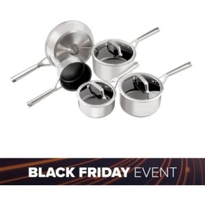 Ninja ZEROSTICK Stainless Steel 5-Piece Pan Set - C65000UK