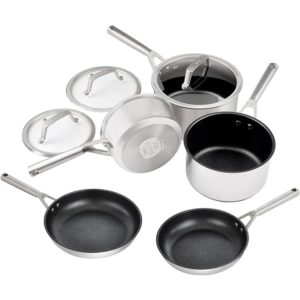 Exclusive Ninja ZEROSTICK Stainless Steel Cookware Bundle - 5-Piece Set