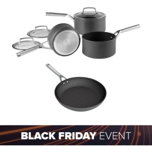 Ninja ZEROSTICK Cookware Bundle: 3-Piece Saucepan Set + 30cm Frying Pan - COOK3300UK