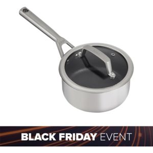 Ninja ZEROSTICK Stainless Steel 16cm Saucepan with Lid - C60216UK