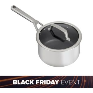 Ninja ZEROSTICK Stainless Steel 18cm Saucepan with Lid - C60218UK