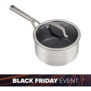 Ninja ZEROSTICK Stainless Steel 20cm Saucepan with Lid - C60220UK
