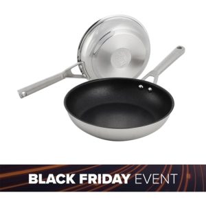 Ninja ZEROSTICK Stainless Steel 2-Piece Frying Pan Set (20cm/26cm) - C62100UK