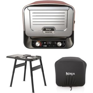 Ninja Woodfire Outdoor Oven, Artisan Pizza Maker and BBQ Smoker with Stand & Cover