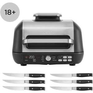 Ninja Foodi MAX Pro Health Grill and Steak Knives Bundle - AG651STEAK