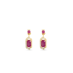 Margot Fox Jewellery Forever Classic Ruby & Diamonds Drop Earrings