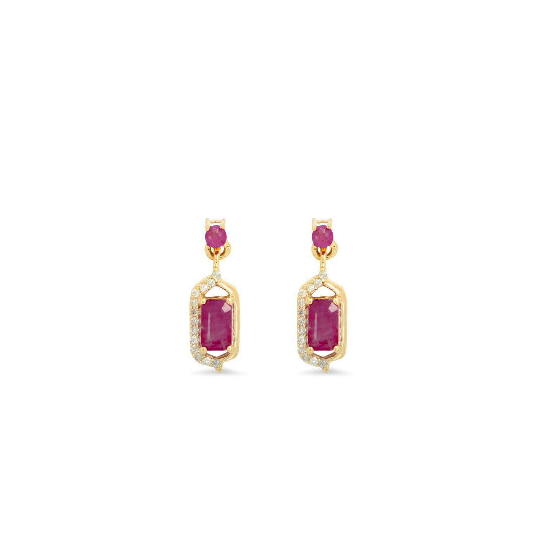 Margot Fox Jewellery Forever Classic Ruby & Diamonds Drop Earrings