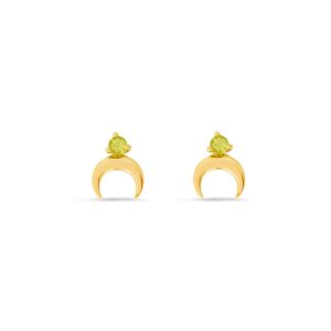Margot Fox Jewellery Modern Moon Peridot Stud Earrings