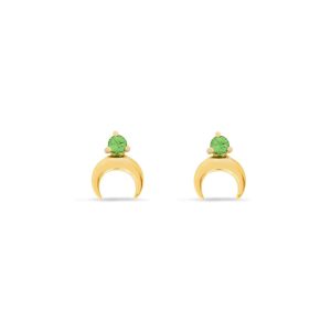 Margot Fox Jewellery Modern Moon Tsavorite Stud Earrings