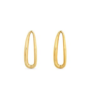 Margot Fox Jewellery Modern Edge Elongated Oval Gold Stud Earrings