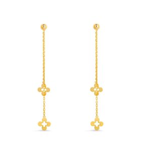 Margot Fox Jewellery Demeter's Luck Quatrefoil Dangle Chain Drop Earrings