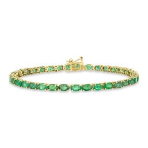 Margot Fox Jewellery Forever Classic Sakota Emerald Gold Tennis Bracelet