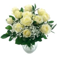 Dozen White Roses