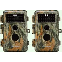 2-Pack Wildlife Trail Camera with No Glow Night Vision 0.1S Trigger Motion Activated 32MP 1296P IP66 Waterproof for Hunting & home security