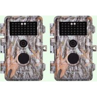 2-Pack Wildlife Trail Camera with No Glow Night Vision 0.1S Trigger Motion Activated 32MP 1296P IP66 Waterproof for Hunting & home security | A252