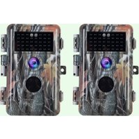 2-Pack Wildlife Trail Camera with No Glow Night Vision 0.1S Trigger Motion Activated 32MP 1296P IP66 Waterproof for Hunting & home security | A252