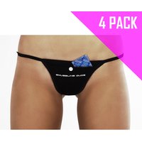BLACK | SMUGGLING DUDS FEMALE STASH POCKET THONG - 4 PACK