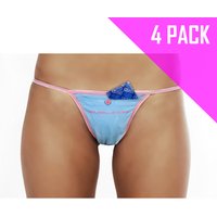 BABY BLUE | SMUGGLING DUDS FEMALE STASH POCKET THONG - 4 PACK