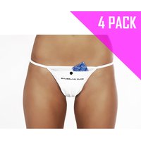 WHITE | SMUGGLING DUDS FEMALE STASH POCKET THONG - 4 PACK