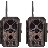 2-Pack Bluetooth Wireless WIFI Game Trail Cameras for Wildlife Observation & Home Backyard Security Night Vision Motion Activated Waterproof | A350W Red
