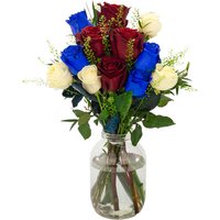 12 Red, White and Blue Roses