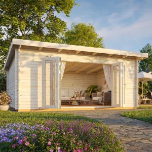 Palmako Lea 5.8m x 4.5m Log Cabin Garden Office (44mm) by Buy Sheds Direct