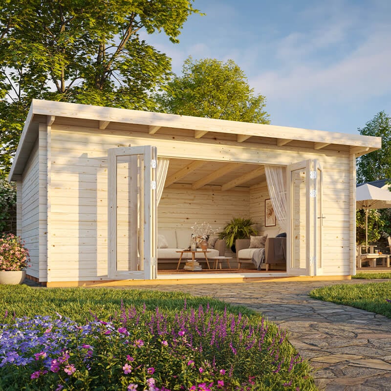Palmako Lea 5.8m x 4.5m Log Cabin Garden Office (44mm) by Buy Sheds Direct