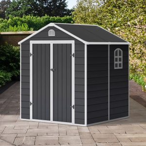 6' x 6' Lotus Sono Plastic Garden Shed with Foundation Kit (1.88m x 1.9m) by Buy Sheds Direct