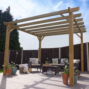 12' x 12' Forest Premium Ultima Large Wooden Garden Pergola (3.6m x 3.6m) by Buy Sheds Direct