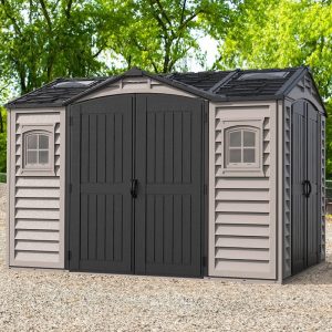 11' x 8' Saffron Apex Plus Plastic Vinyl Shed (3.26m x 2.4m) by Buy Sheds Direct