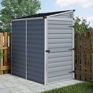 4' x 6' Palram Canopia Grey Skylight Pent Plastic Shed (1.17m x 1.77m) by Buy Sheds Direct