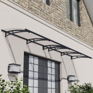 13â6 x 3â Palram Canopia Aquila 4100 Grey Clear Large Door Canopy (4.12m x 0.92m) by Buy Sheds Direct