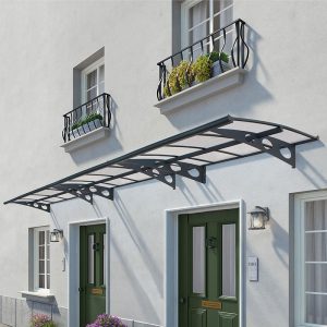 22â x 4â7 Palram Canopia Herald 6690 Grey Mist Large Door Canopy (6.71m x 1.39m) by Buy Sheds Direct