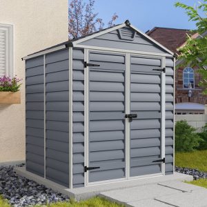 6' x 5' Palram Canopia Grey Skylight Plastic Shed (1.85m x 1.54m) by Buy Sheds Direct