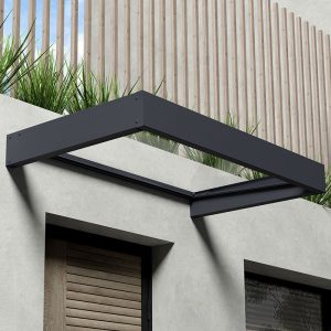 5â3 x 3â1 Palram Canopia Sophia 1600 Grey Clear Door Canopy (1.6m x 0.95m) by Buy Sheds Direct