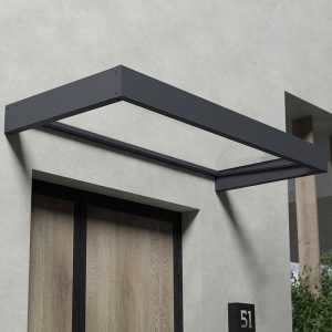 7â1 x 3â1 Palram Canopia Sophia 2150 Grey Clear Door Canopy (2.15m x 0.95m) by Buy Sheds Direct