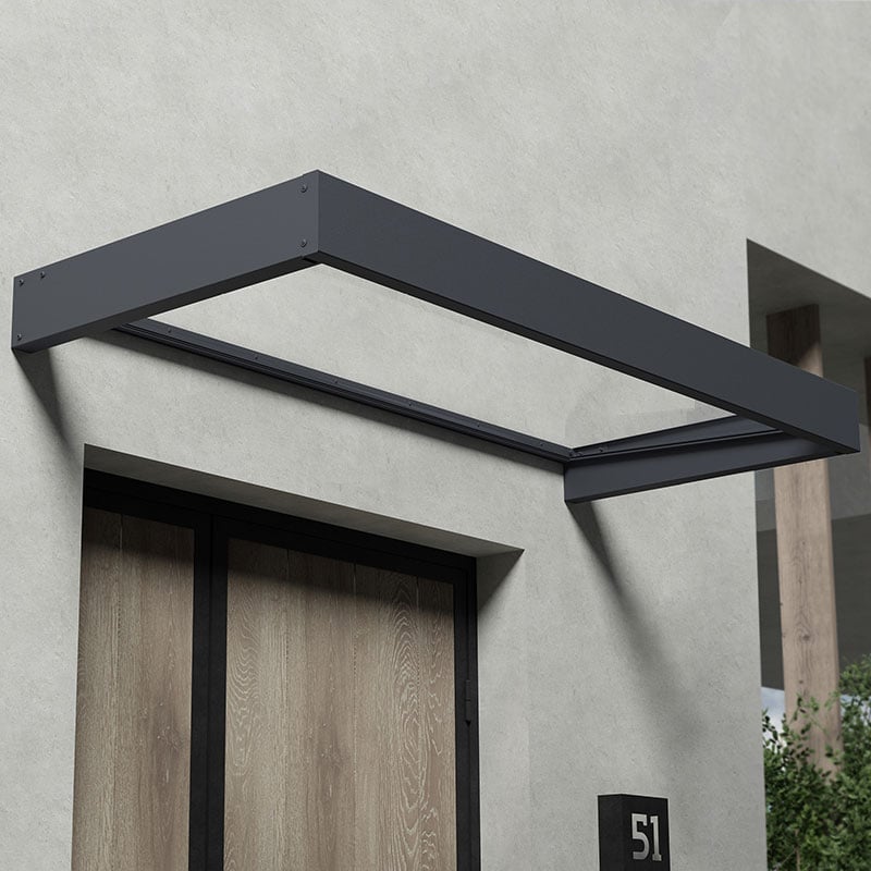 7â1 x 3â1 Palram Canopia Sophia 2150 Grey Clear Door Canopy (2.15m x 0.95m) by Buy Sheds Direct