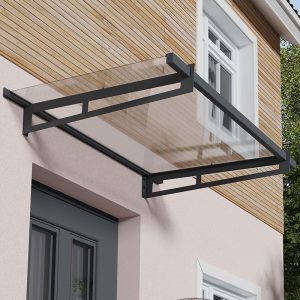 4â11 x 3â1 Palram Canopia Bremen 1500 Grey Clear Door Canopy (1.5m x 0.94) by Buy Sheds Direct