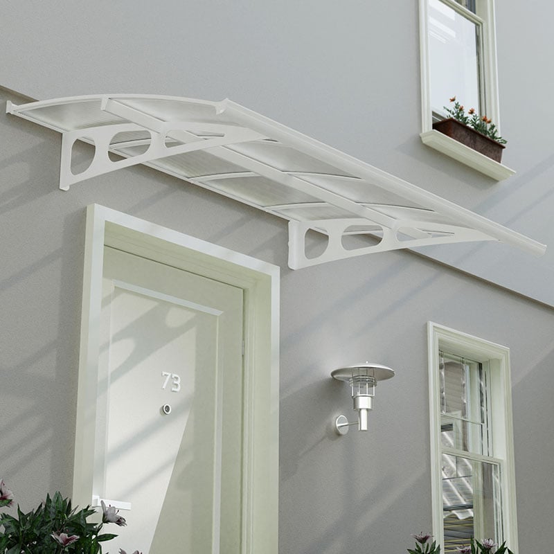 7' x 5' Palram Canopia Bordeaux 2230 Large Door Canopy - White Mist (2.24m x 1.39m) by Buy Sheds Direct