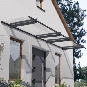 14' x 3' Palram Canopia Nancy 4100 Door Canopy - Grey (4.11m x 0.94m) by Buy Sheds Direct