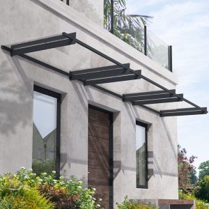 15' x 3' Palram Canopia Nancy 4500 Door Canopy - Grey (4.52m x 0.94m) by Buy Sheds Direct