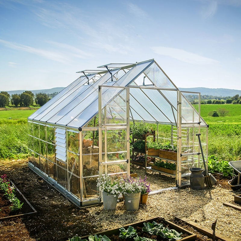 10' x 12' Palram Canopia Balance Silver Greenhouse (3.04m x 3.66m) by Buy Sheds Direct