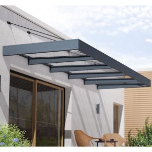 15â5 x 4â7 Palram Canopia Sophia XL 5000 Grey Clear Door Canopy (4.71m x 1.4m) by Buy Sheds Direct