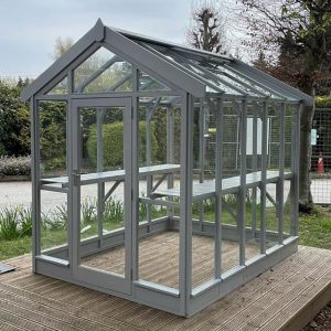 4'4 x 4'9 Coppice Ashdown Apex Painted Wooden Greenhouse (1.32m x 1.45m) by Buy Sheds Direct