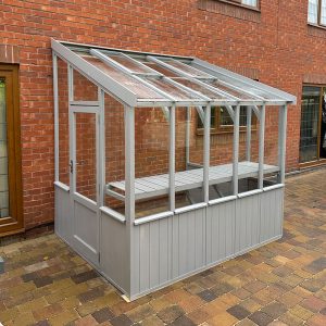 5'1 x 6'4 Coppice Hatfield Lean To Painted Wooden Greenhouse (1.55m x 1.93m) by Buy Sheds Direct