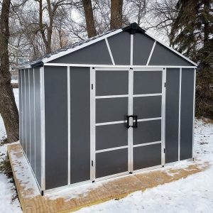 11' x 9' Palram Canopia Yukon Premium Dark Grey Skylight Plastic Shed (3.32m x 2.71m) by Buy Sheds Direct