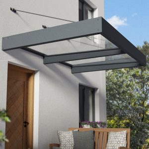 6â4 x 4â7 Palram Canopia Sophia XL 2000 Grey Clear Door Canopy (1.92m x 1.4m) by Buy Sheds Direct
