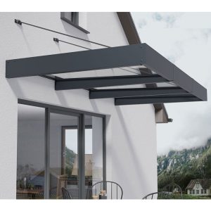 9â4 x 4â7 Palram Canopia Sophia XL 3000 Grey Clear Door Canopy (2.86m x 1.4m) by Buy Sheds Direct